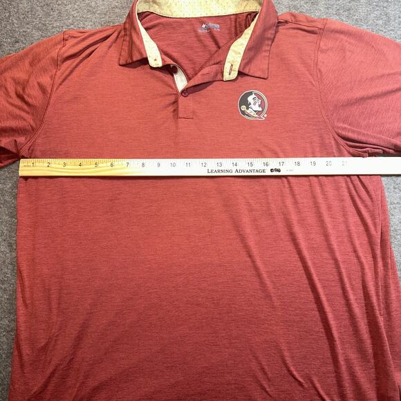 Columbia FSU Seminoles Polo Shirt XL Red Gold Omni-Wick‎ Performance Golf NCAA - Picture 4 of 5